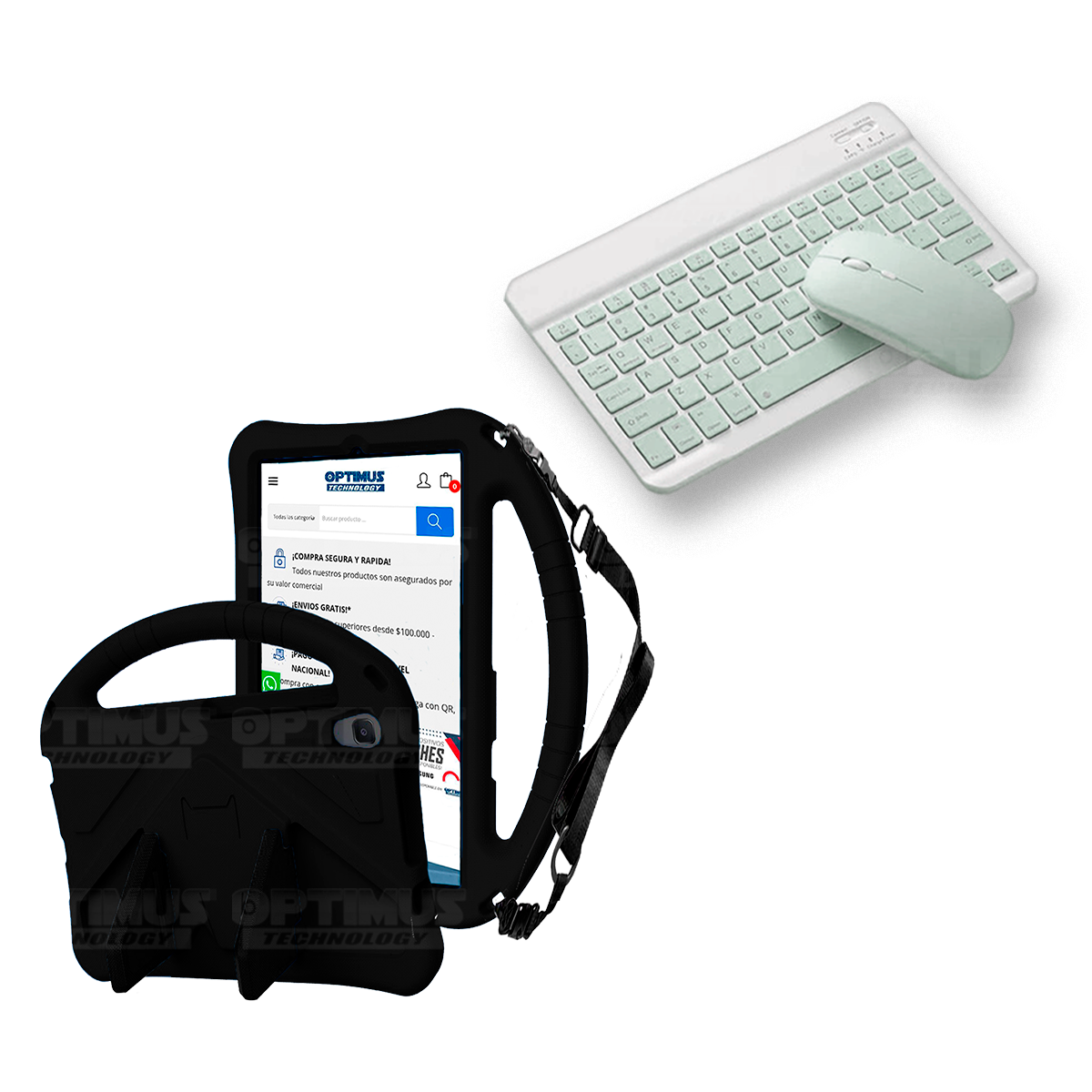 Case Forro Protector con correa + Teclado y Mouse Ratón Bluetooth para Tablet Lenovo M8 X8505f