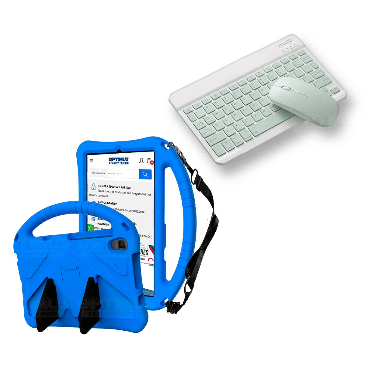 Case Forro Protector con correa + Teclado y Mouse Ratón Bluetooth para Tablet Lenovo M8 X8505f