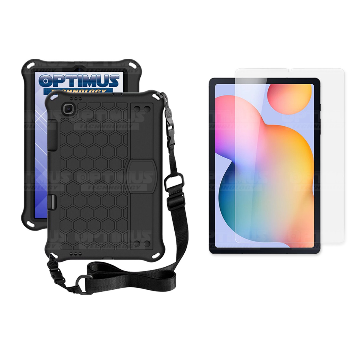 Kit Vidrio Cristal Templado Y Estuche Protector Anti golpes con Correa para Tablet Samsung Galaxy Tab S6 Lite 10.4 2022 P619