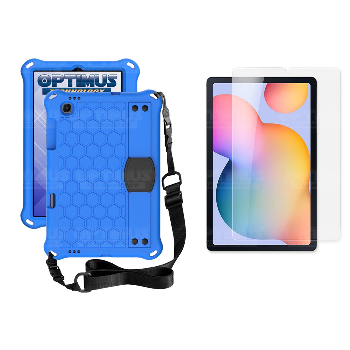 Kit Vidrio Cristal Templado Y Estuche Protector Anti golpes con Correa para Tablet Samsung Galaxy Tab S6 Lite 10.4 2022 P619