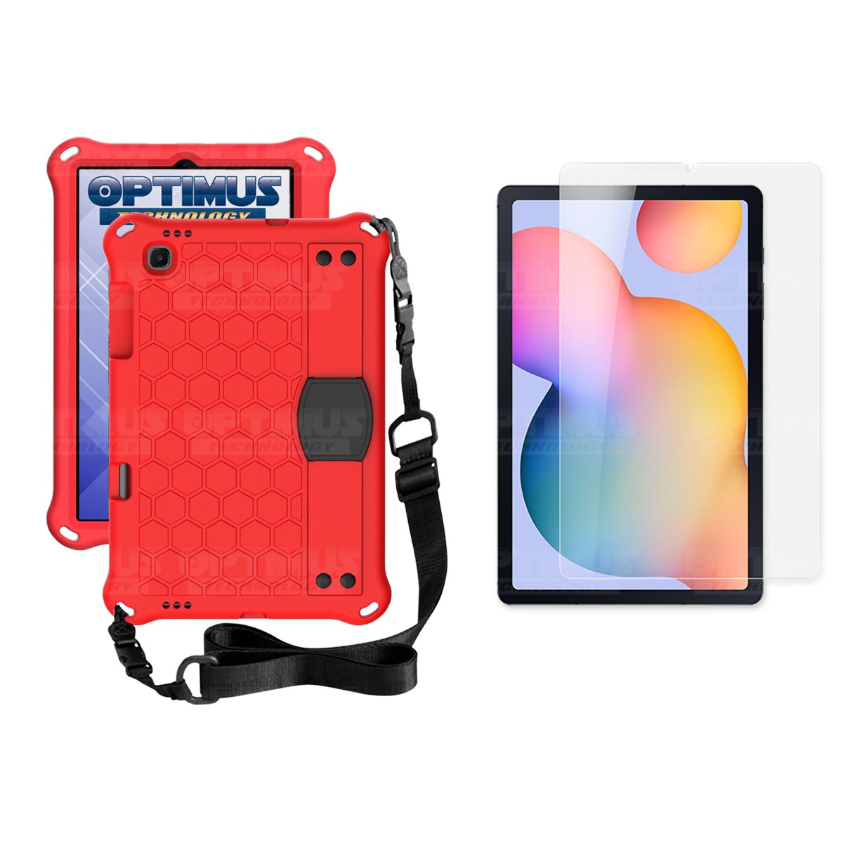 Kit Vidrio Cristal Templado Y Estuche Protector Anti golpes con Correa para Tablet Samsung Galaxy Tab S6 Lite 10.4 2022 P619