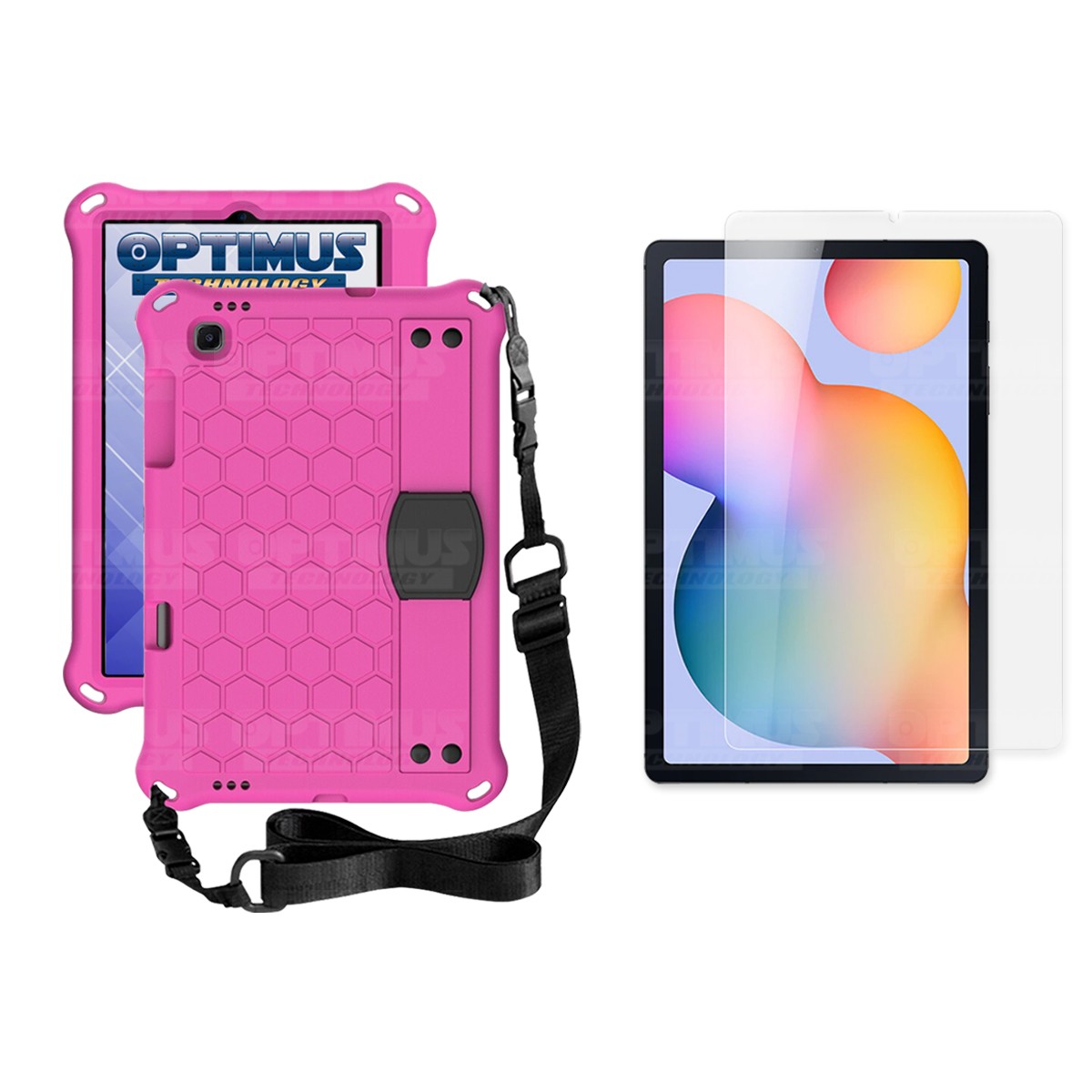 Kit Vidrio Cristal Templado Y Estuche Protector Anti golpes con Correa para Tablet Samsung Galaxy Tab S6 Lite 10.4 2022 P619