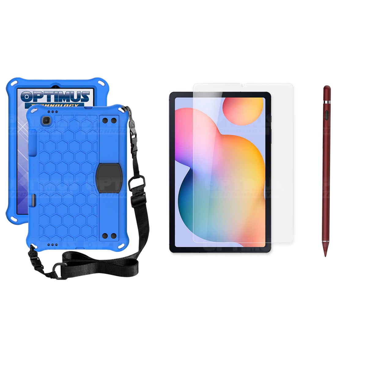 Kit Estuche Protector Correa + Vidrio Templado + Lápiz Digital para Tablet Samsung Galaxy Tab S6 Lite 10.4 2022 P619 - P613