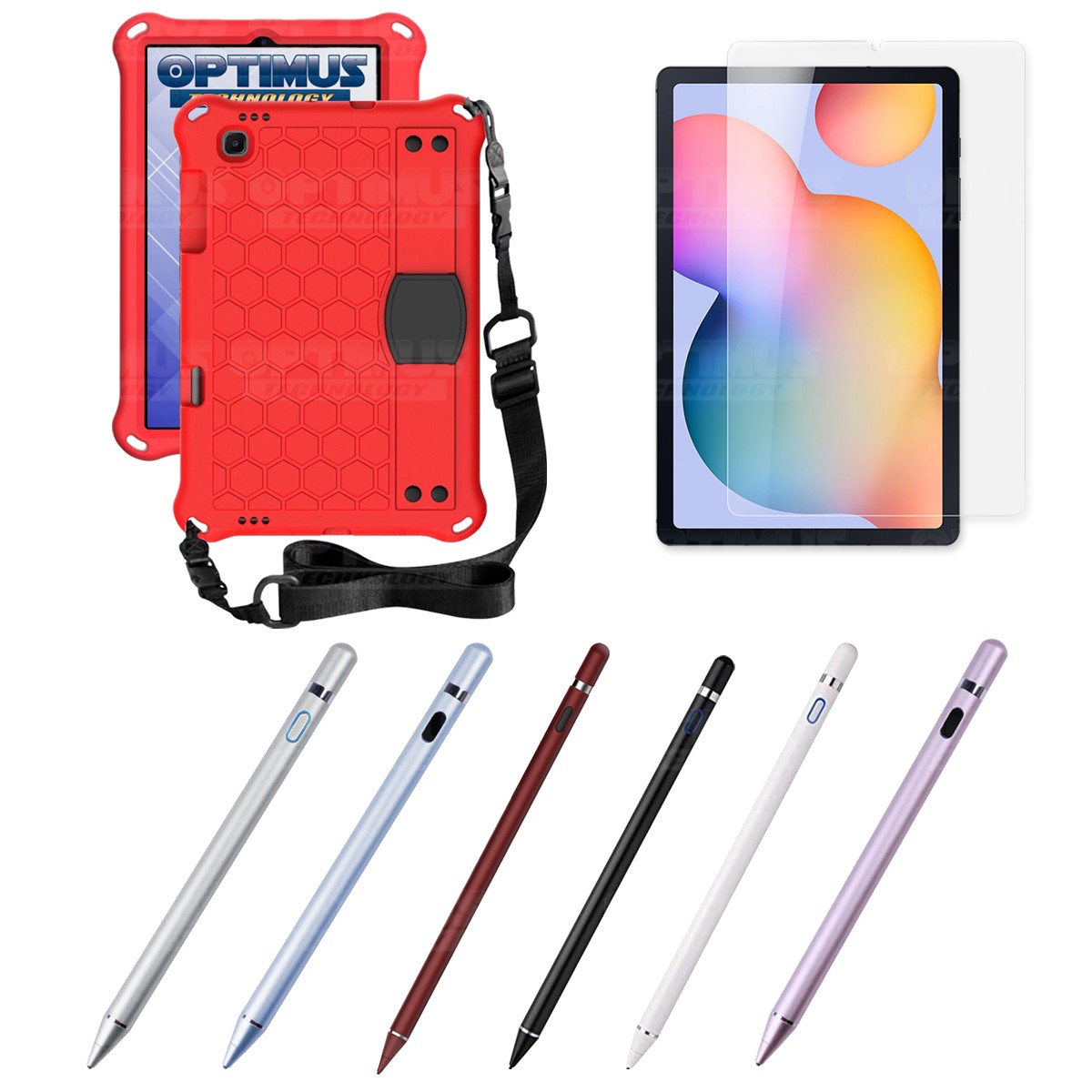 Kit Estuche Protector Correa + Vidrio Templado + Lápiz Digital para Tablet Samsung Galaxy Tab S6 Lite 10.4 2022 P619 - P613