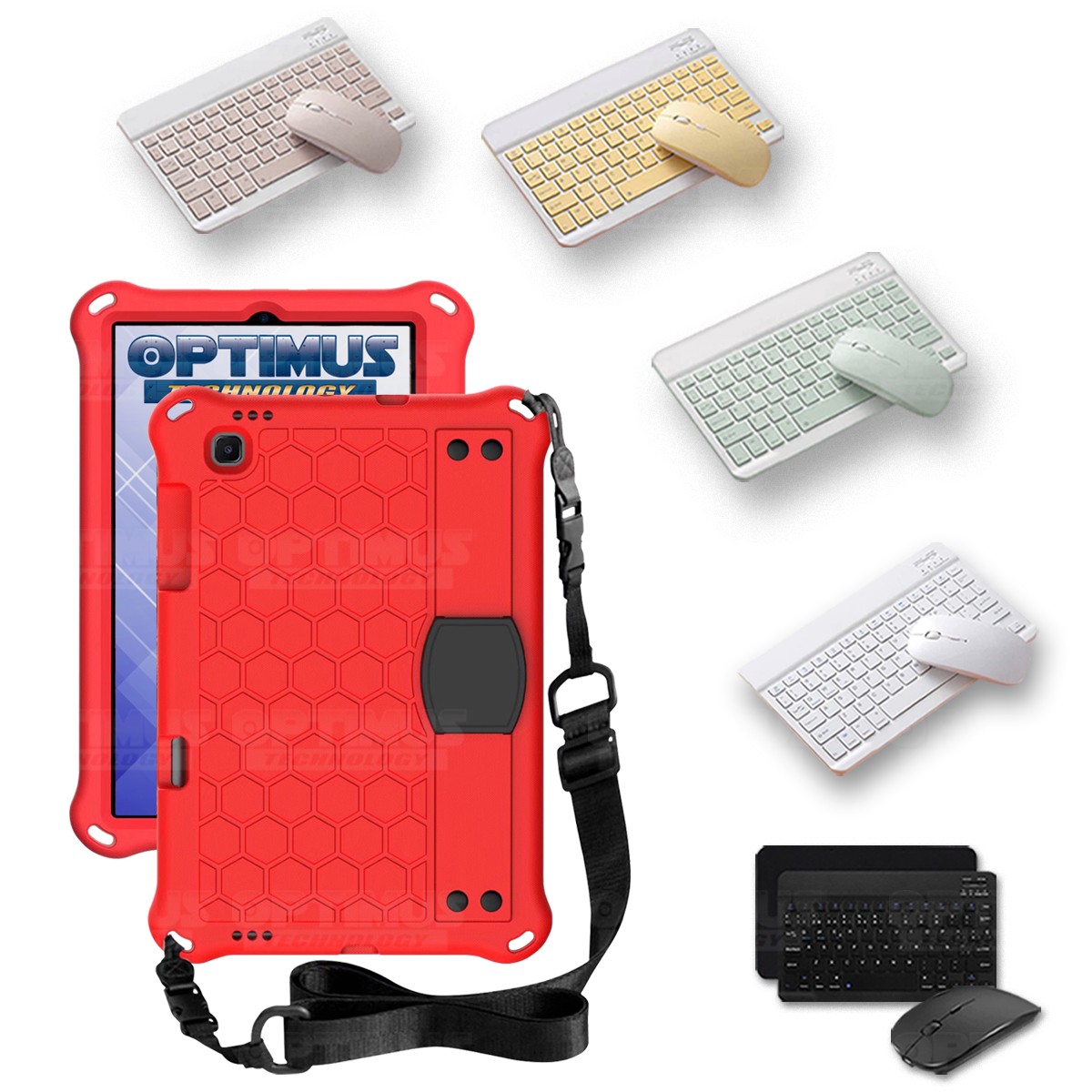 Kit Case Forro Protector con correa + Teclado y Mouse Ratón Bluetooth para Tablet Lenovo M10 Plus Tb-x606f