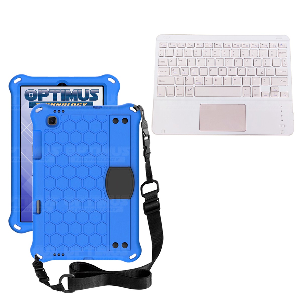 Kit Case Protector con correa + Teclado Mouse Touchpad Bluetooth para Tablet Lenovo M10 Plus Tb-x606f