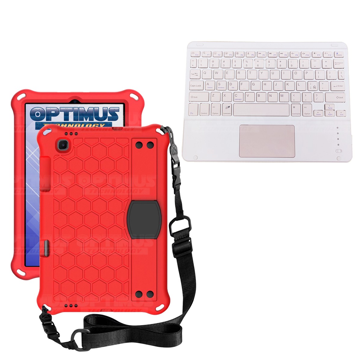 Kit Case Protector con correa + Teclado Mouse Touchpad Bluetooth para Tablet Lenovo M10 Plus Tb-x606f