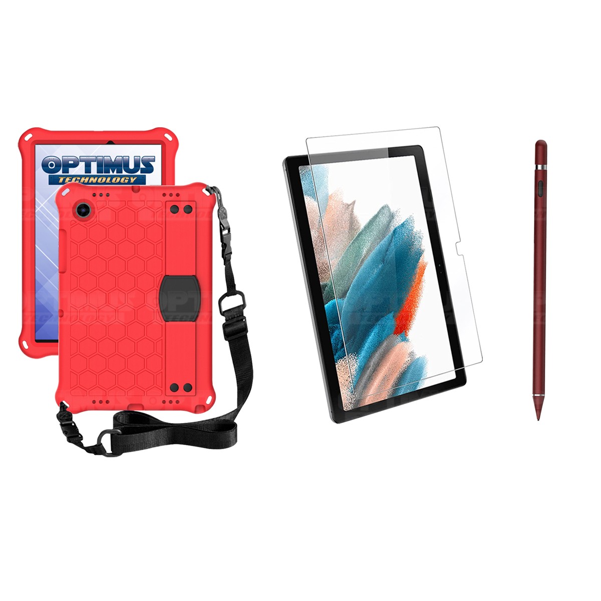 Kit Estuche Protector Correa + Vidrio Templado + Lápiz Digital para Tablet Samsung Galaxy Tab A8 10.5 2021 - 2022 SM-x205