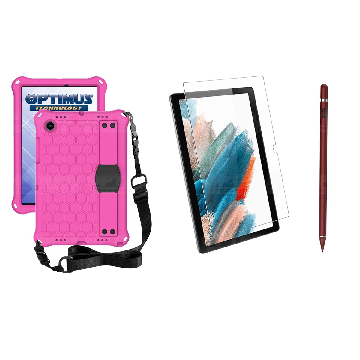 Kit Estuche Protector Correa + Vidrio Templado + Lápiz Digital para Tablet Samsung Galaxy Tab A8 10.5 2021 - 2022 SM-x205