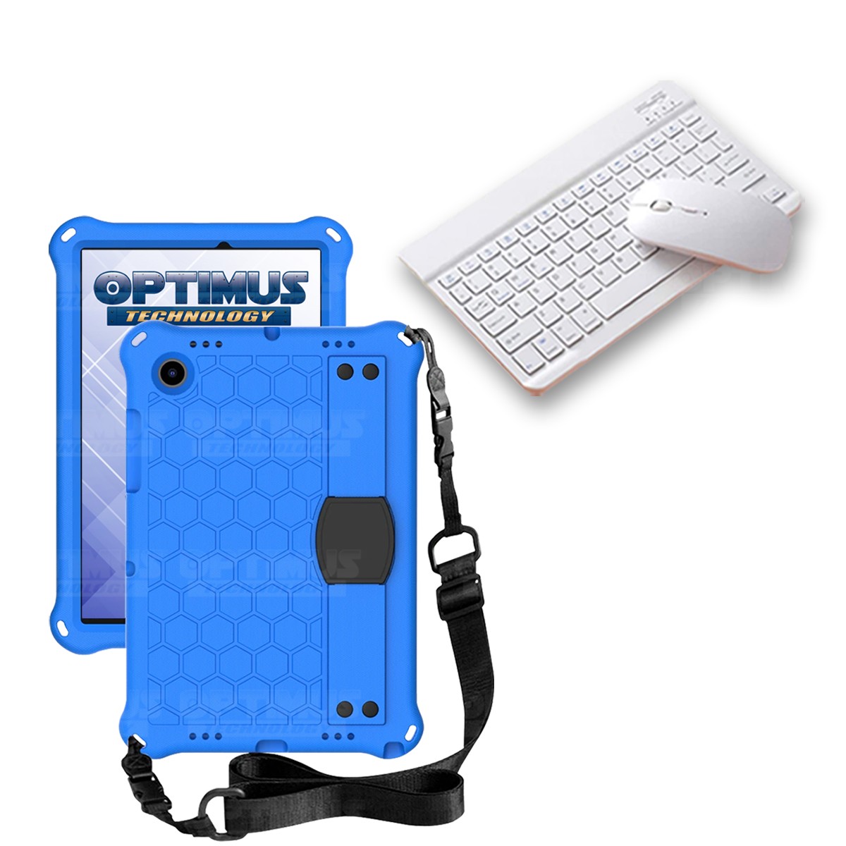 Kit Case Forro Protector con correa + Teclado y Mouse Bluetooth para Tablet Samsung Galaxy Tab A8 10.5 2021 - 2022 SM-x200