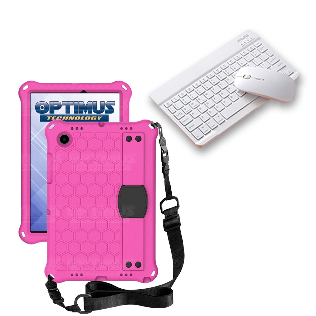Kit Case Forro Protector con correa + Teclado y Mouse Bluetooth para Tablet Samsung Galaxy Tab A8 10.5 2021 - 2022 SM-x200