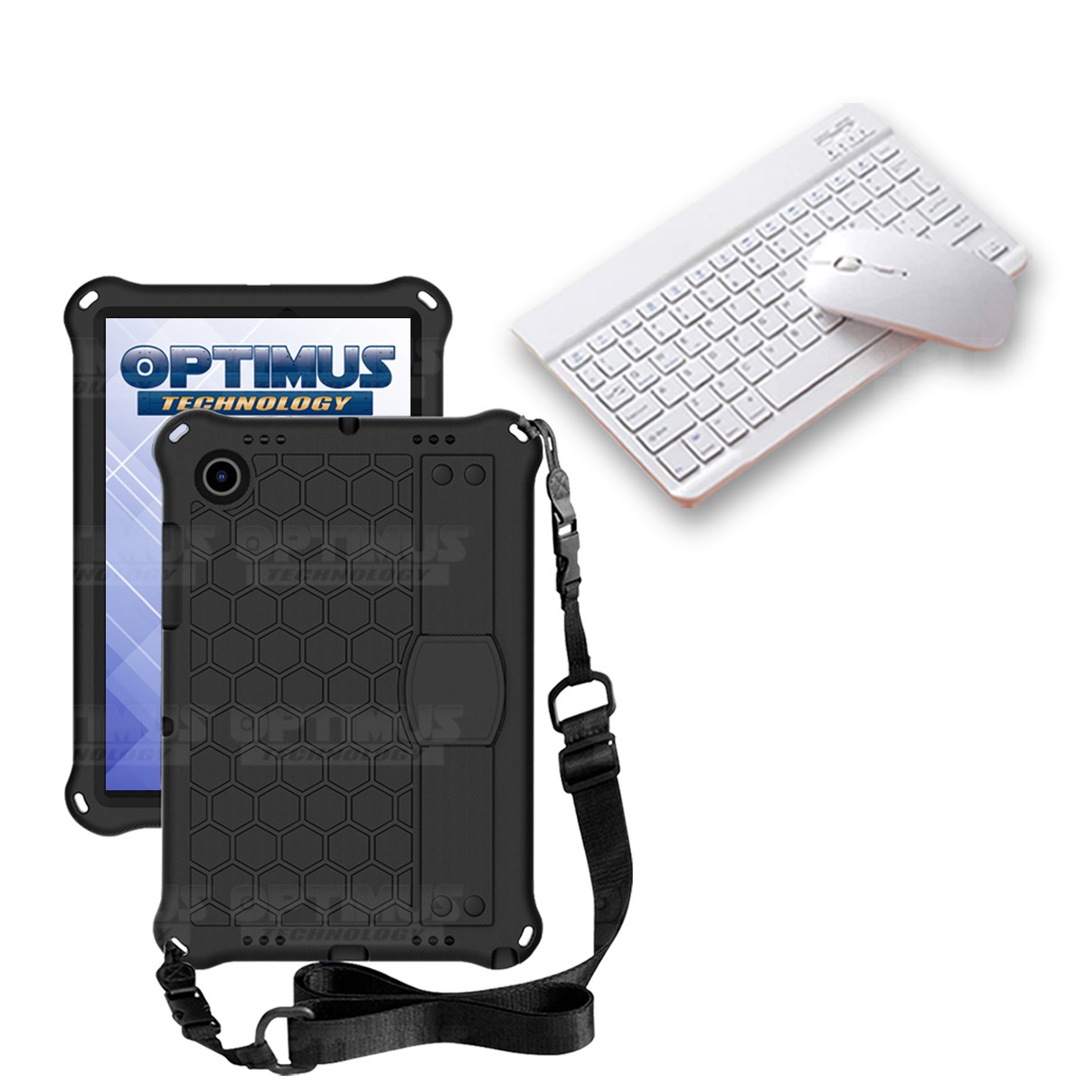 Kit Case Forro Protector con correa + Teclado y Mouse Bluetooth para Tablet Samsung Galaxy Tab A8 10.5 2021 - 2022 SM-x200