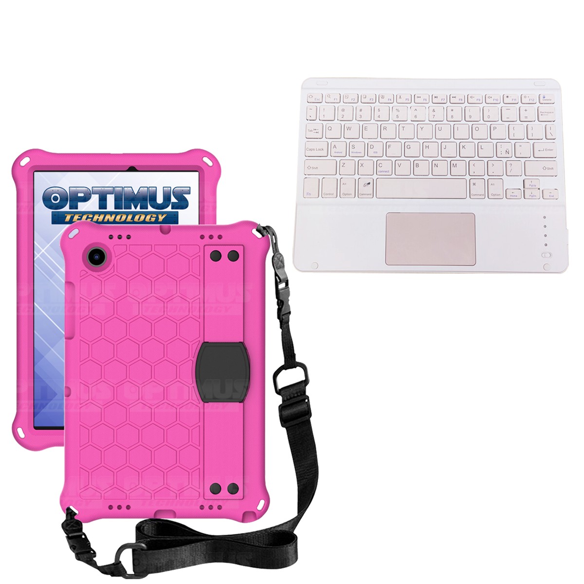 Kit Case Protector con correa + Teclado Mouse Touchpad Bluetooth para Tablet Samsung Galaxy Tab A8 10.5 2021 SM-x200 SM-x205