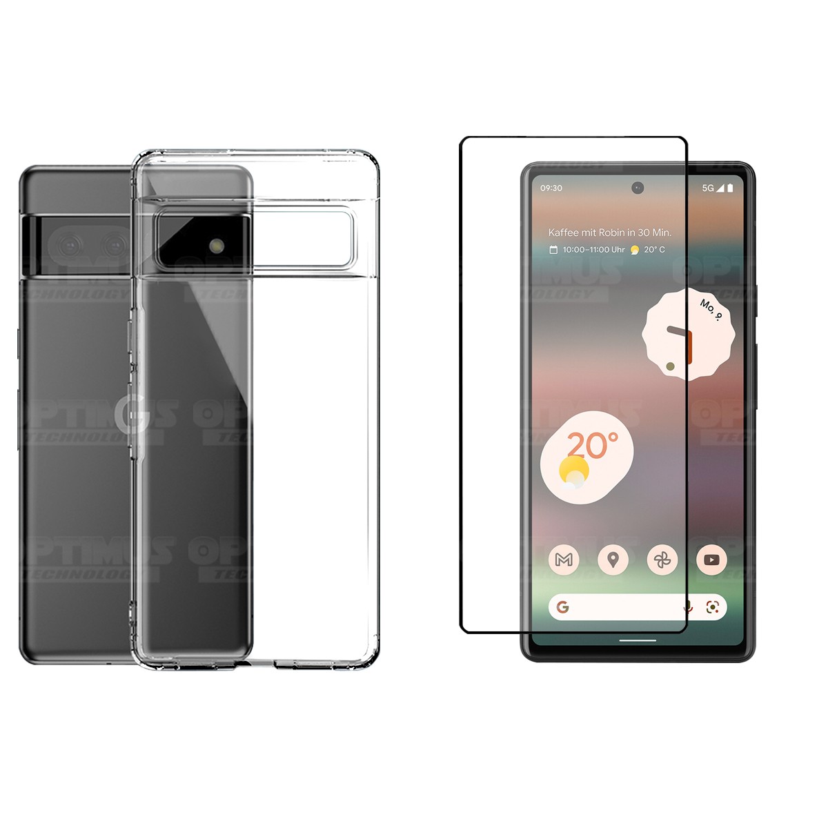Kit Vidrio templado y Estuche Case Forro Protector para celular Google Pixel 6A 5G 2022