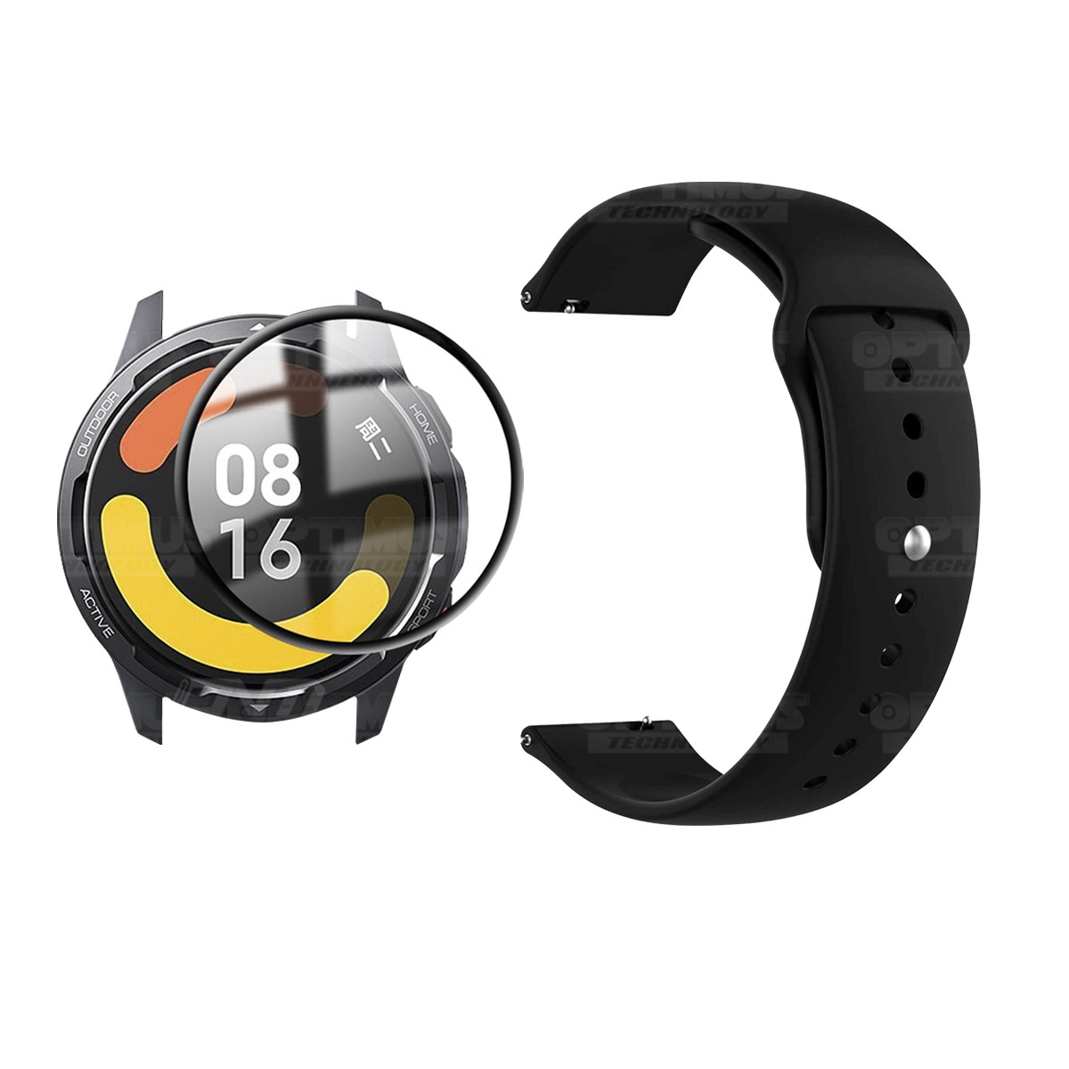 KIT Correa de Goma tipo iWatch y Vidrio templado cerámico para Reloj Smartwatch Xiaomi Watch S1 Active GL