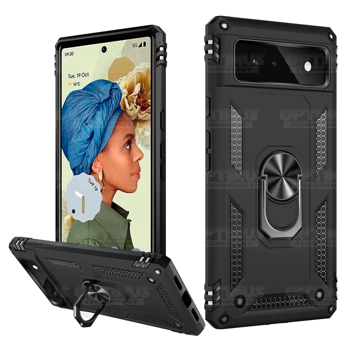 Estuche Case Forro Carcasa Protectora Anti-Shock doble capa con soporte para Celular Smartphone Google Pixel 6