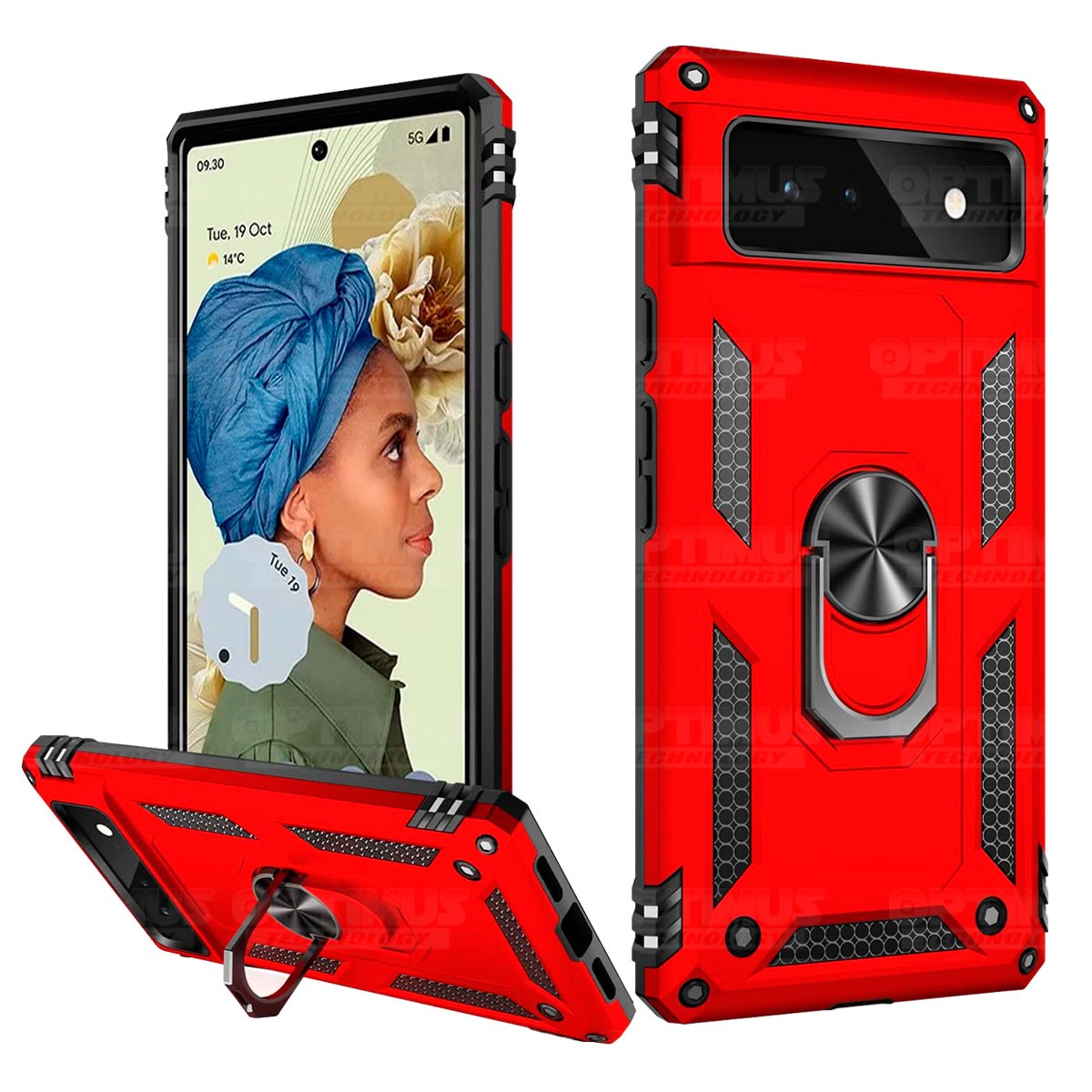 Estuche Case Forro Carcasa Protectora Anti-Shock doble capa con soporte para Celular Smartphone Google Pixel 6