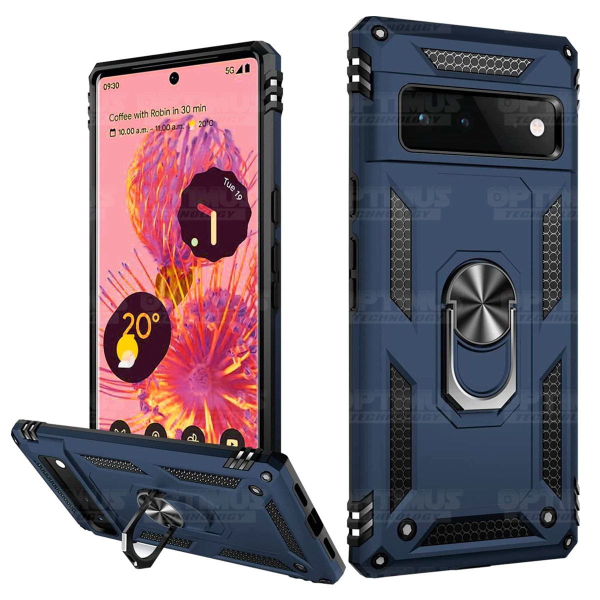 Estuche Case Forro Carcasa Protectora Anti-Shock doble capa con soporte para Celular Smartphone Google Pixel 6 Pro