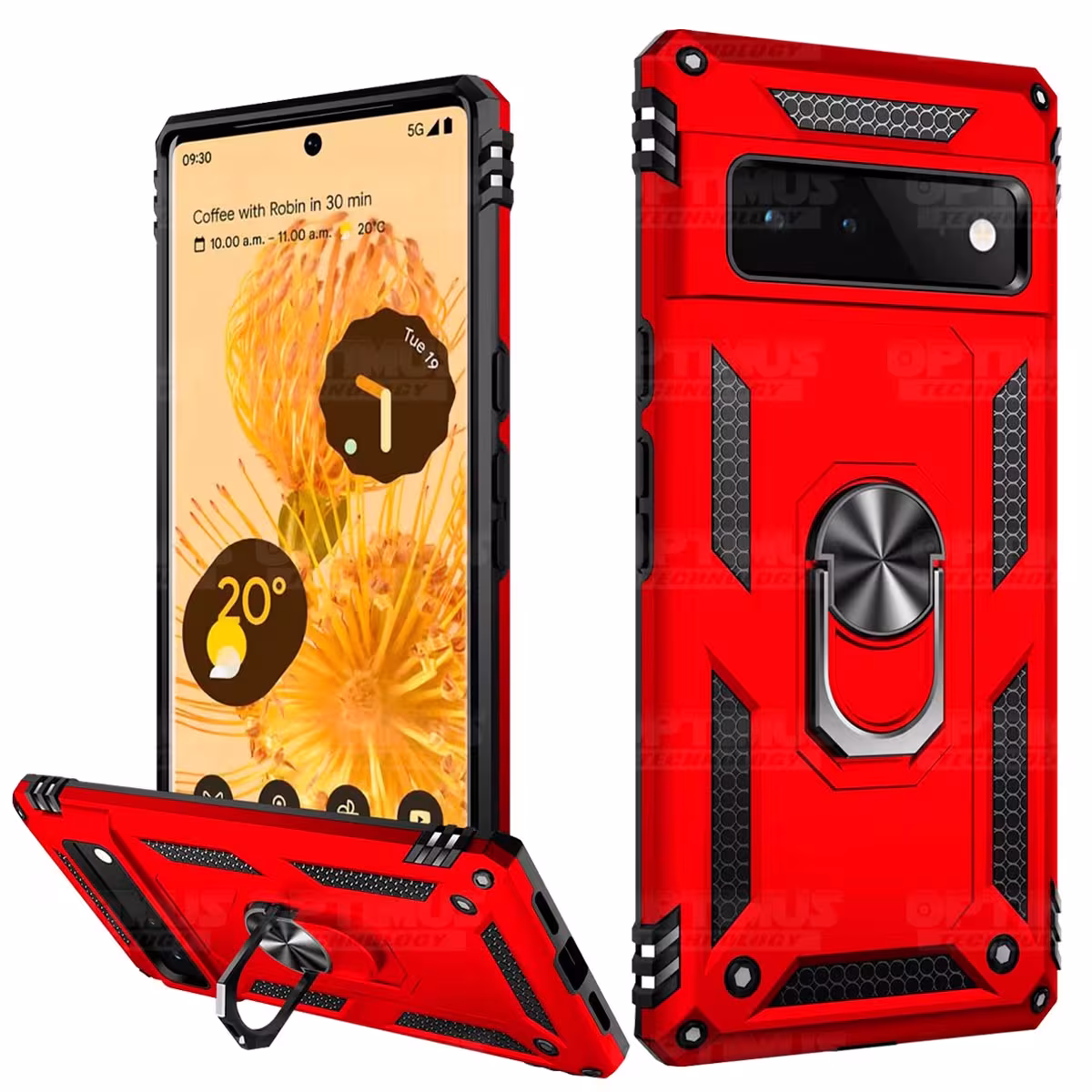 Estuche Case Forro Carcasa Protectora Anti-Shock doble capa con soporte para Celular Smartphone Google Pixel 6 Pro