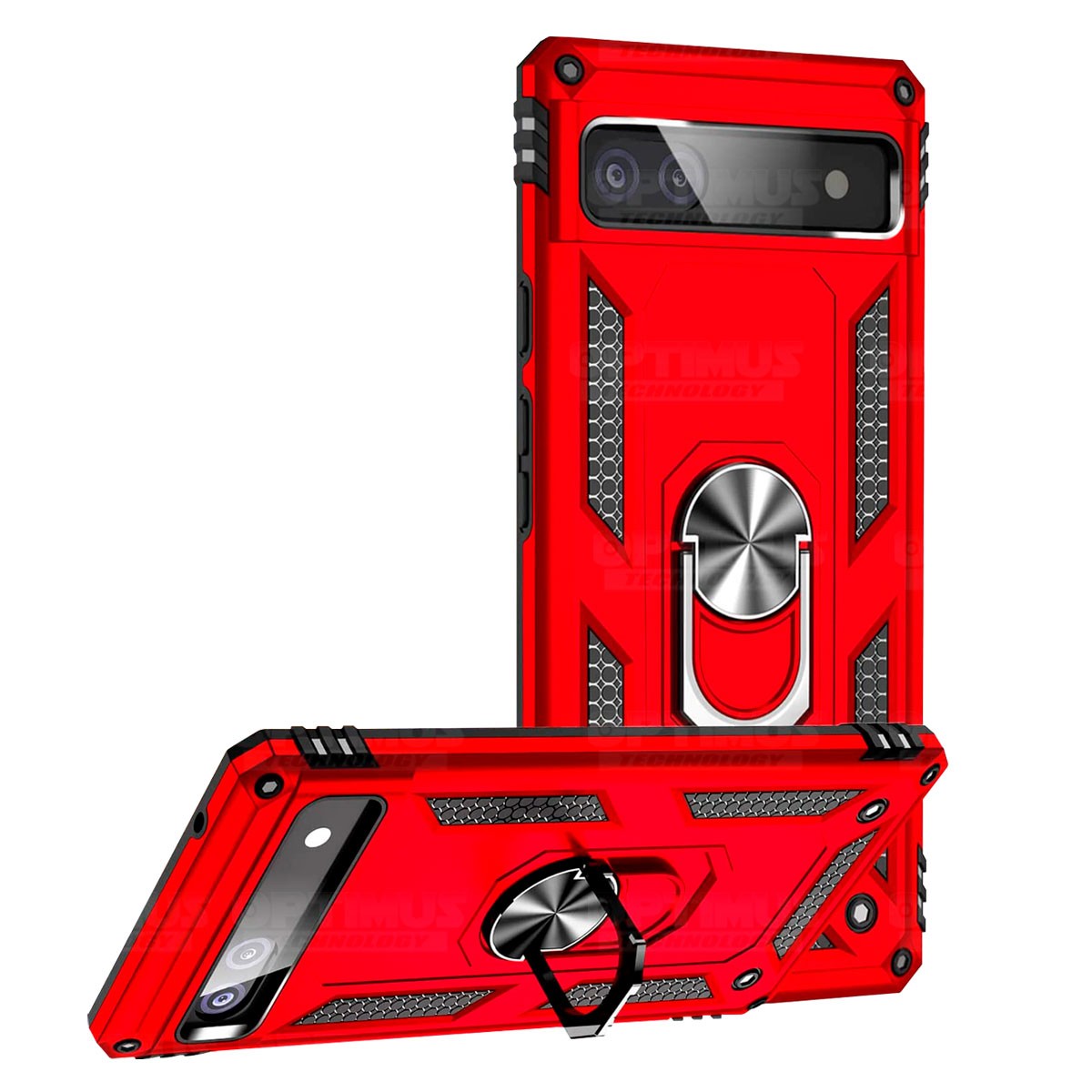 Estuche Case Forro Carcasa Protectora Anti-Shock doble capa con soporte para Celular Smartphone Google Pixel 6A 5G 2022