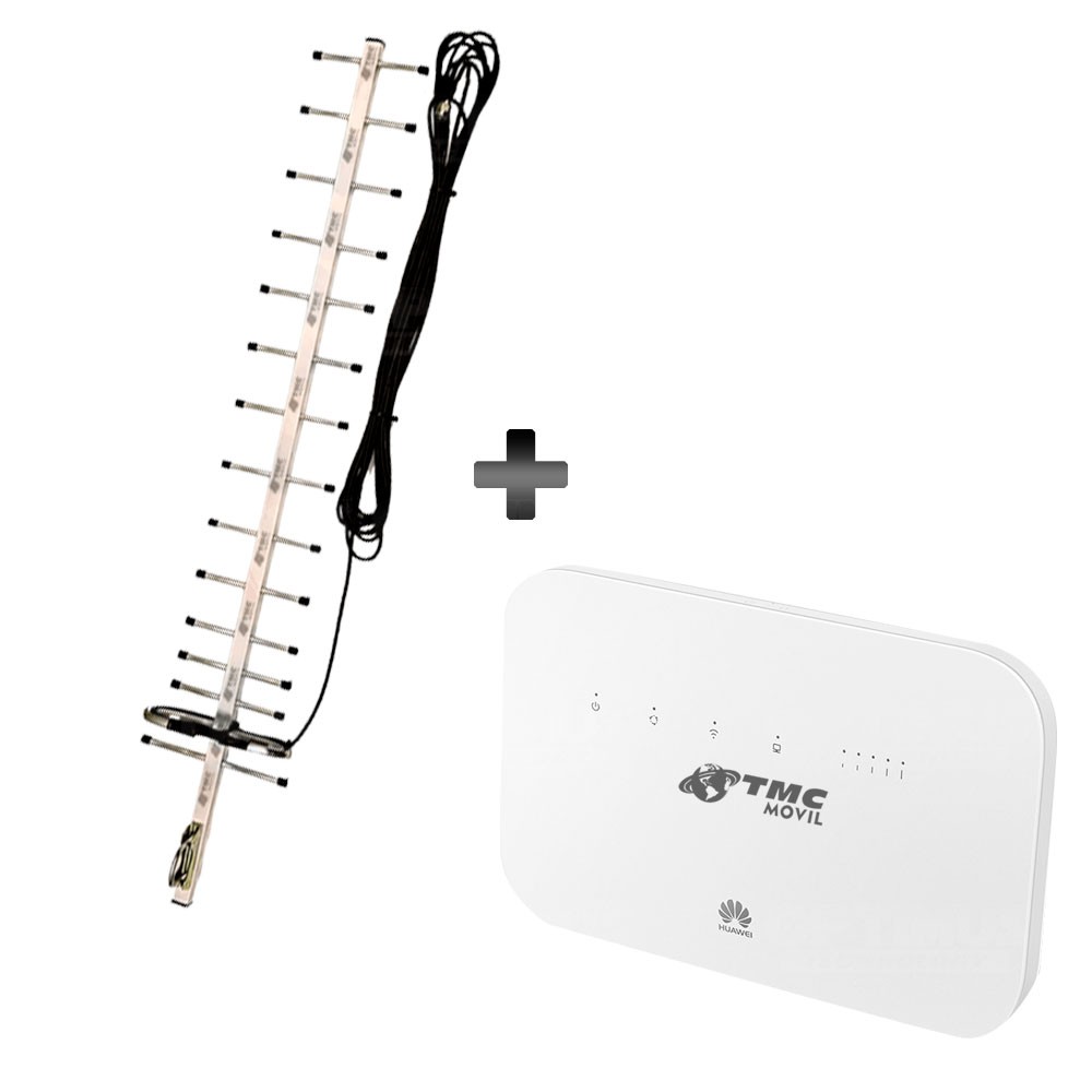 KIT Antena Amplificadora De Señal Yagi 17 Db Con Modem Enrutador Huawei B612S-51D SIMCARD