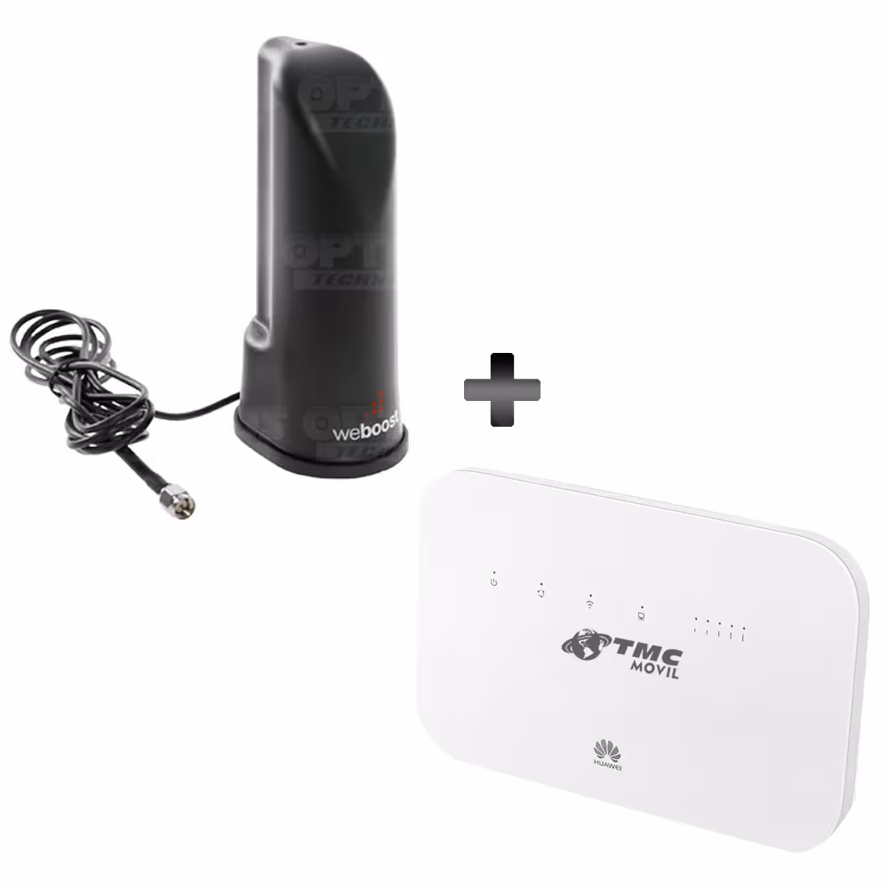 KIT Antena Amplificadora De Señal Weboost de escritorio Con Enrutador Huawei B612S-51D 4G Router 2 Pro