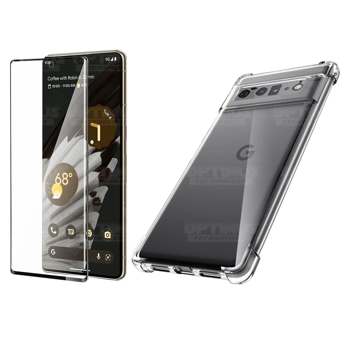 Kit Vidrio templado y Estuche Case Forro Protector para celular Google Pixel 6 Pro