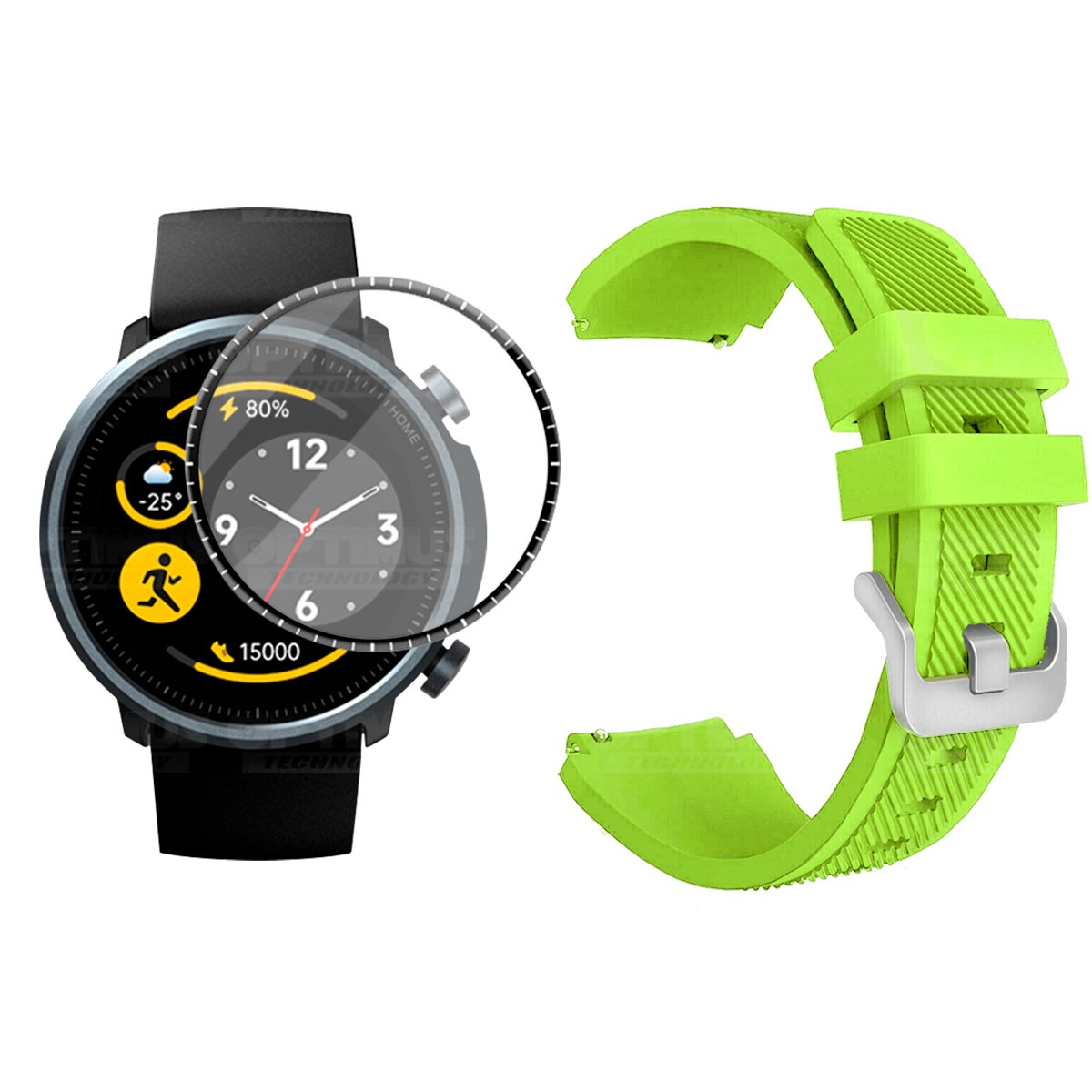 Kit Vidrio Templado Nanoglass Y Pulso Correa Smartwatch Reloj Inteligente Xiaomi Mibro Watch A1