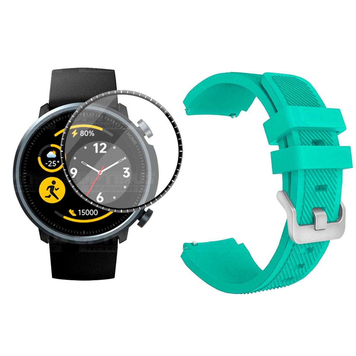 Kit Vidrio Templado Nanoglass Y Pulso Correa Smartwatch Reloj Inteligente Xiaomi Mibro Watch A1