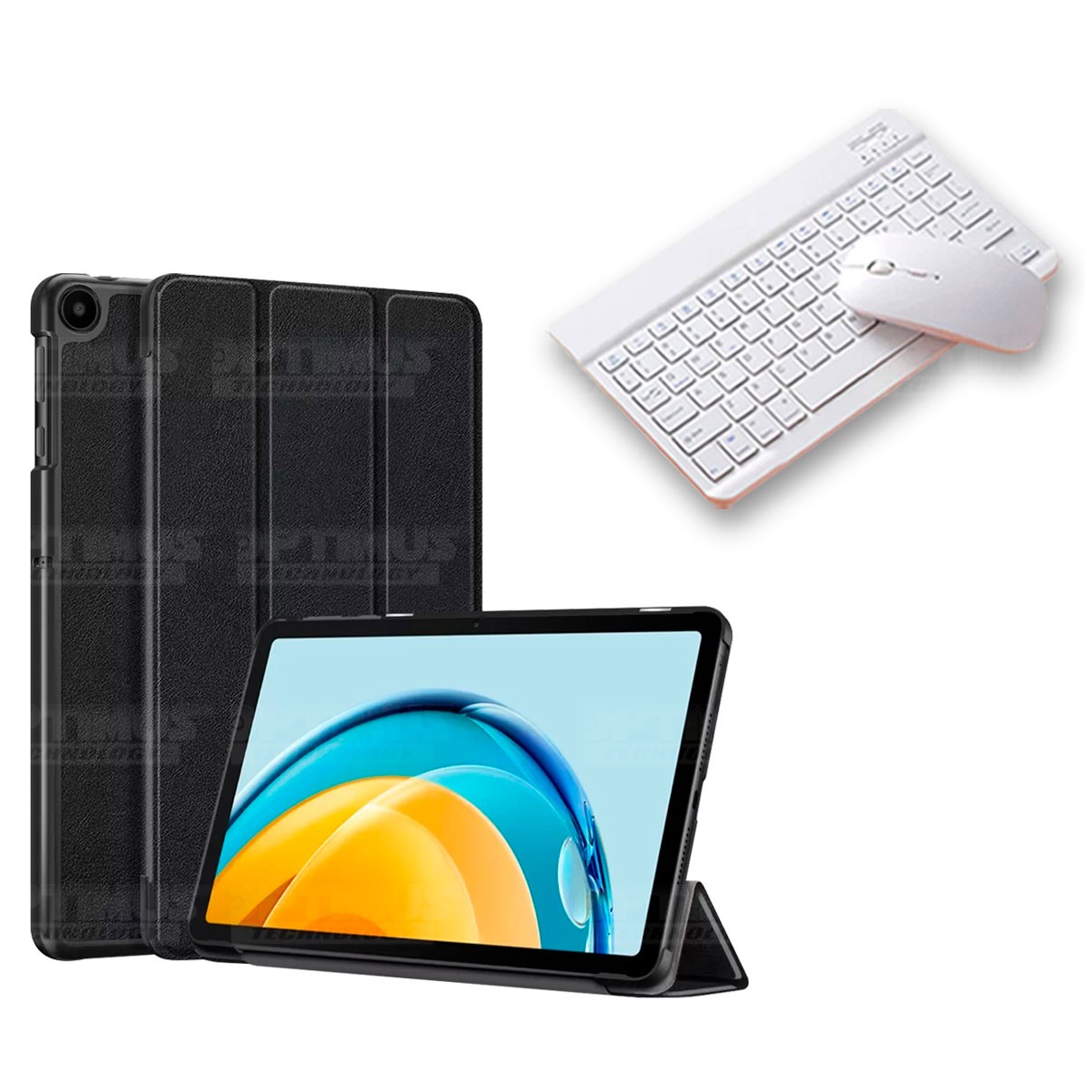 Kit Case Forro Protector + Teclado y Mouse Ratón Bluetooth para Tablet Huawei Matepad SE 10.4 Pulgadas 2023 AGS5-L09 / AGS5-W09