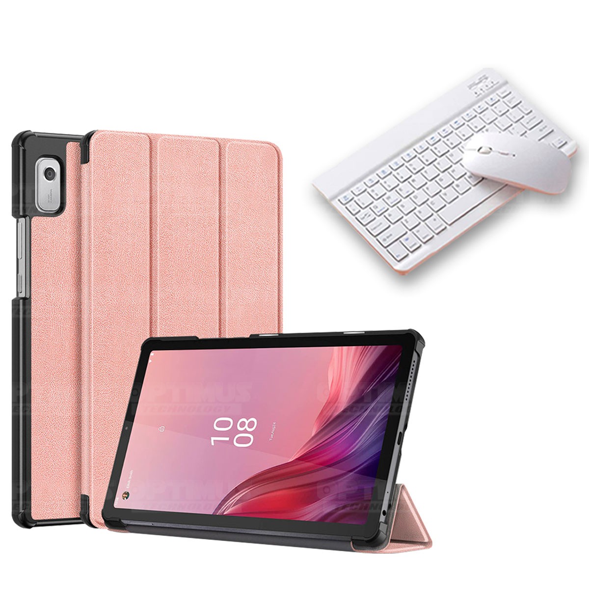 Kit Case Forro Protector + Teclado y Mouse Ratón Bluetooth para Tablet Lenovo Tab M9 9 Pulgadas LTE 2023 TB310FU / TB-310XU-18141