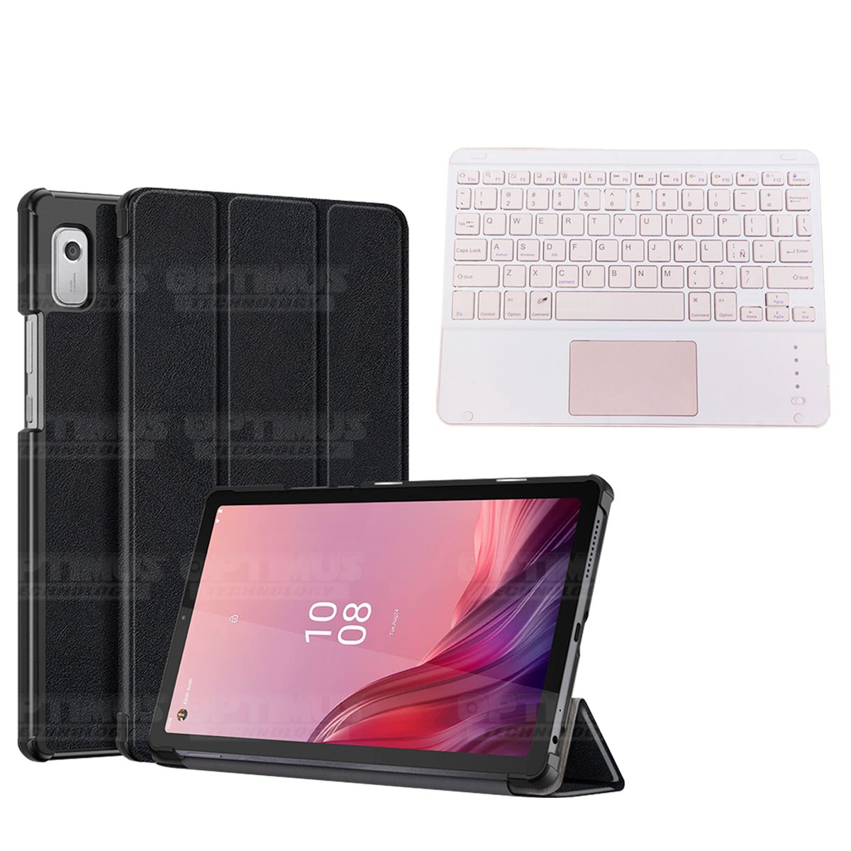 Kit Case Folio Protector + Teclado Mouse Touchpad Bluetooth para Tablet Lenovo Tab M9 9 Pulgadas LTE 2023 TB310FU / TB-310XU