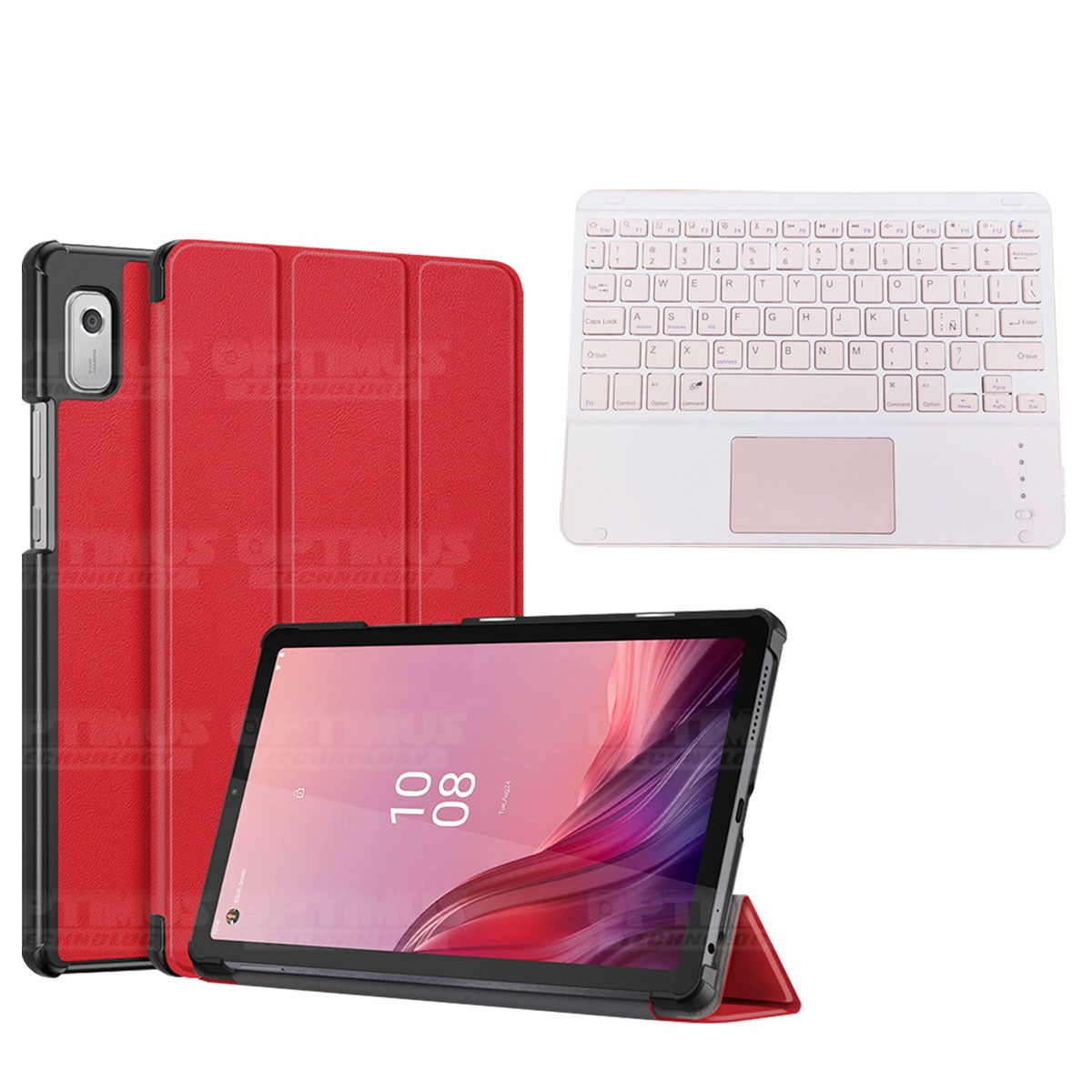 Kit Case Folio Protector + Teclado Mouse Touchpad Bluetooth para Tablet Lenovo Tab M9 9 Pulgadas LTE 2023 TB310FU / TB-310XU