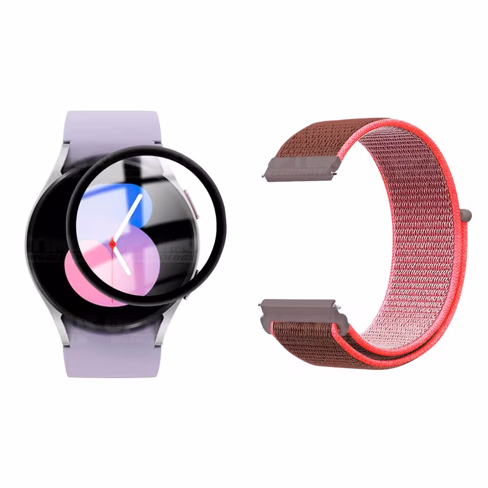 KIT Correa tipo velcro y Vidrio templado cerámico para Reloj Smartwatch Samsung Galaxy Watch 5 40mm SM-R900