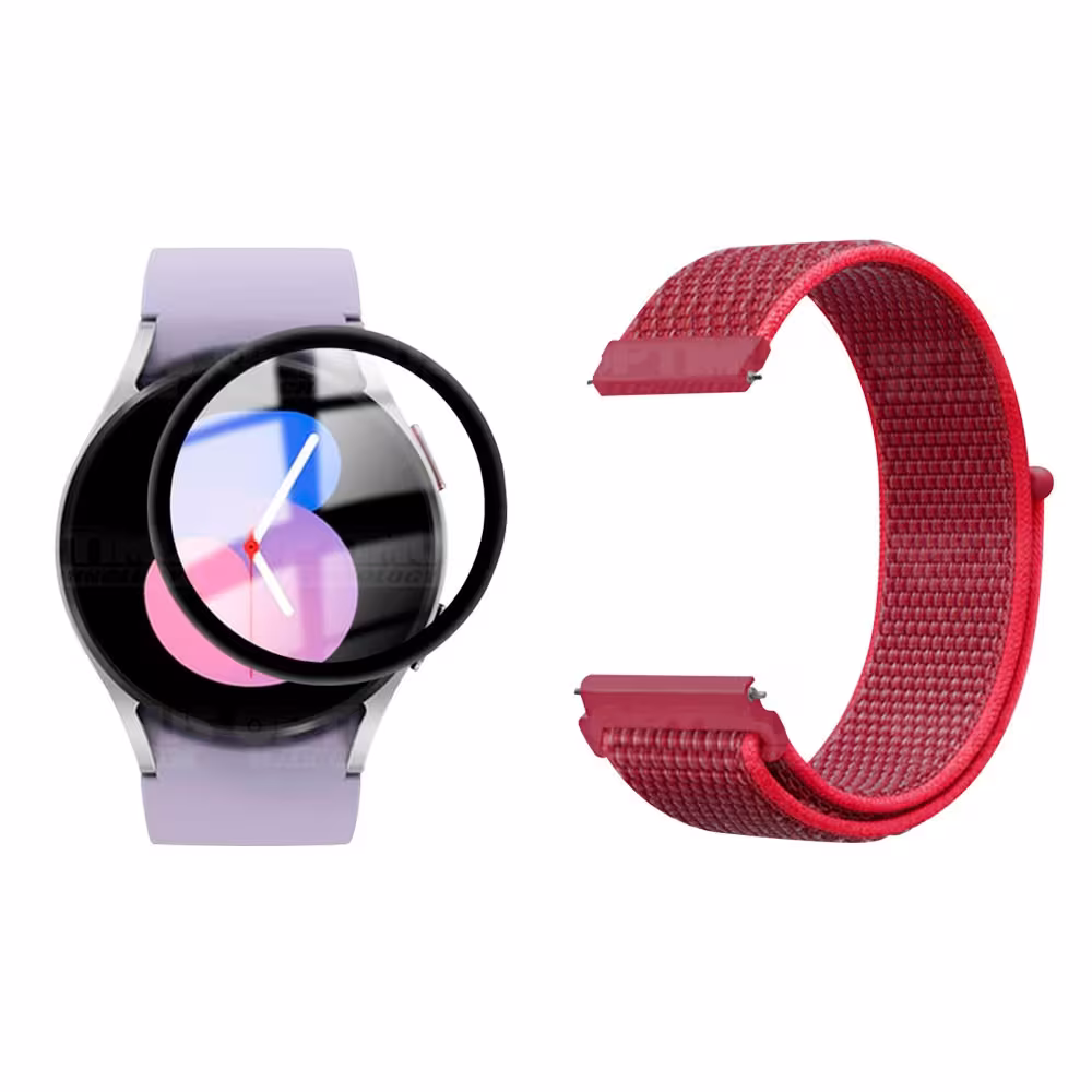 KIT Correa tipo velcro y Vidrio templado cerámico para Reloj Smartwatch Samsung Galaxy Watch 5 40mm SM-R900