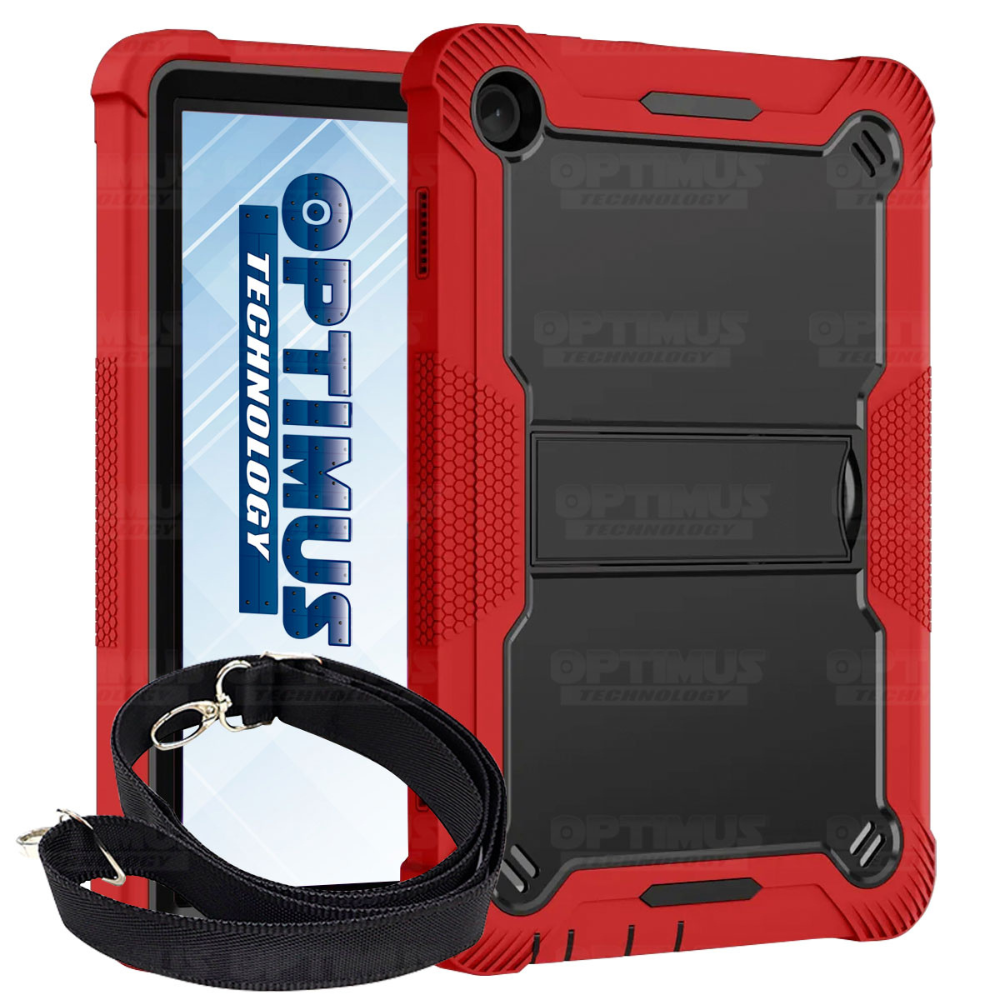 Estuche con Correa para Tablet Lenovo Tab M10 3era Gen 10.6 Pulgadas 2022 TB-125FU / TB-128F Anti golpes soporte Estilo 2 Rojo