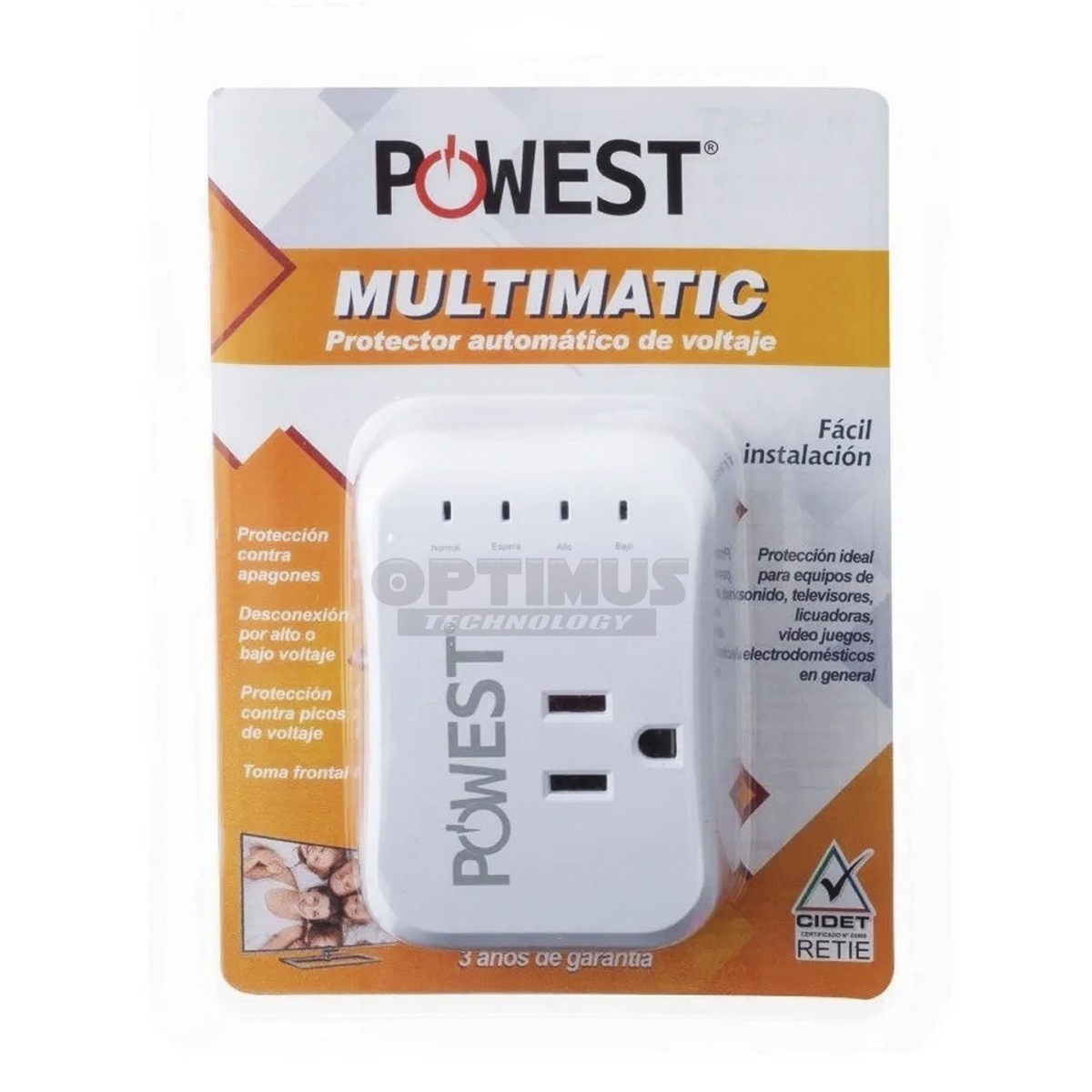 Protector de voltaje automático powest Multimatic contra apagones y picos de energía para todo electrodoméstico 120V 10 AMP