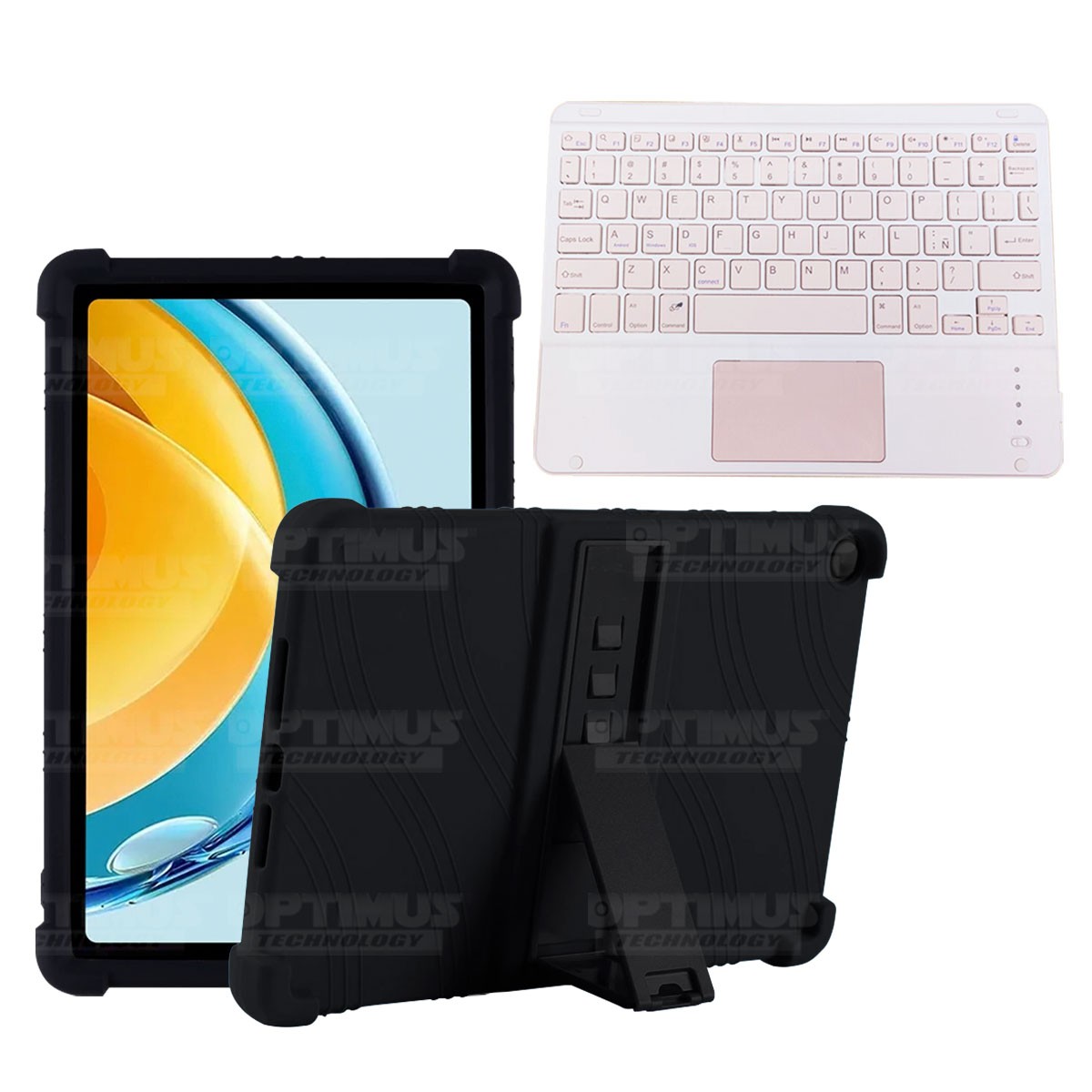 Kit Case Estuche Protector Antigolpes + Teclado Mouse Touchpad Bluetooth para Tablet Huawei Matepad SE 10.4 Pulgadas 2023