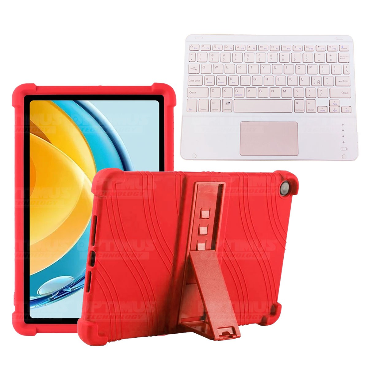 Kit Case Estuche Protector Antigolpes + Teclado Mouse Touchpad Bluetooth para Tablet Huawei Matepad SE 10.4 Pulgadas 2023