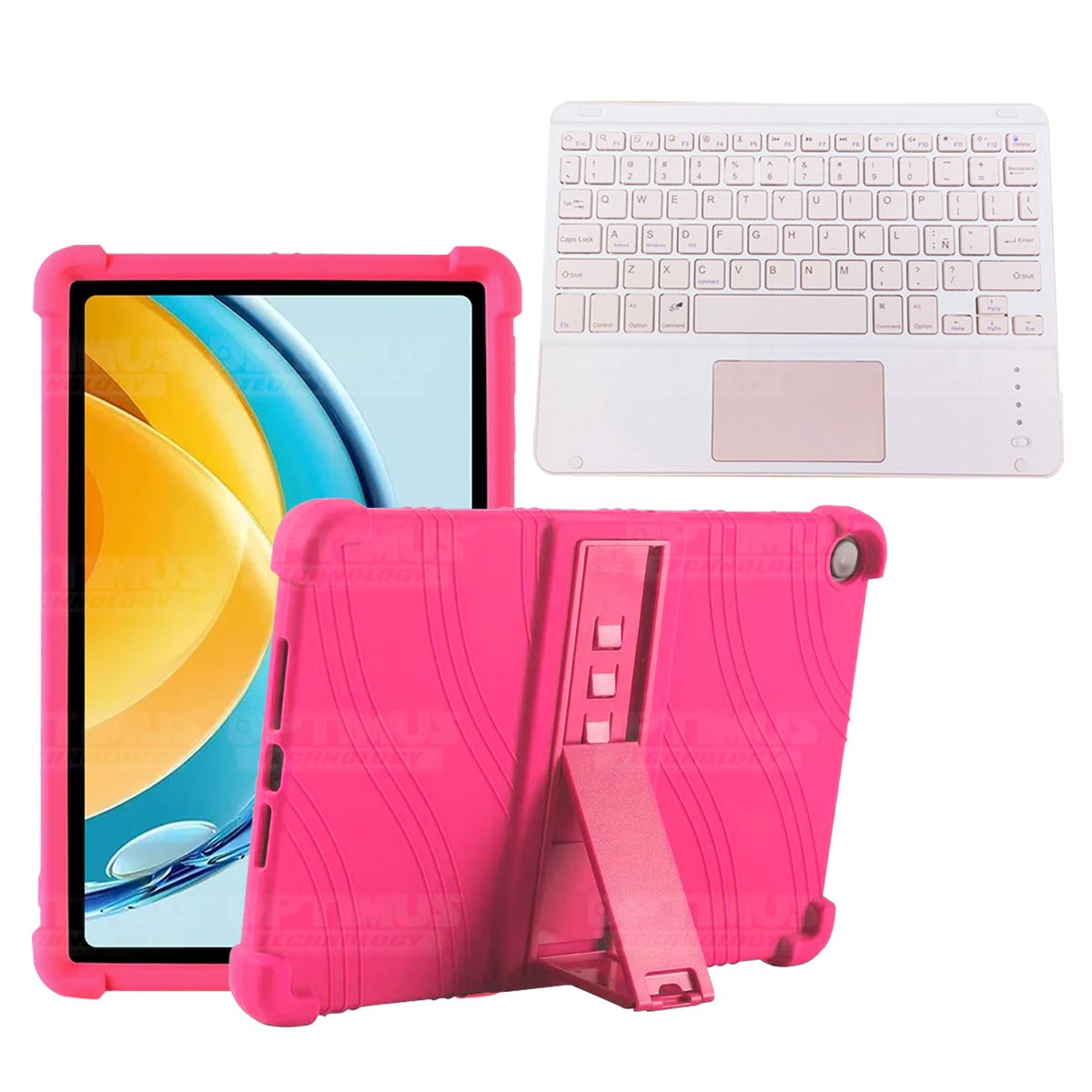 Kit Case Estuche Protector Antigolpes + Teclado Mouse Touchpad Bluetooth para Tablet Huawei Matepad SE 10.4 Pulgadas 2023
