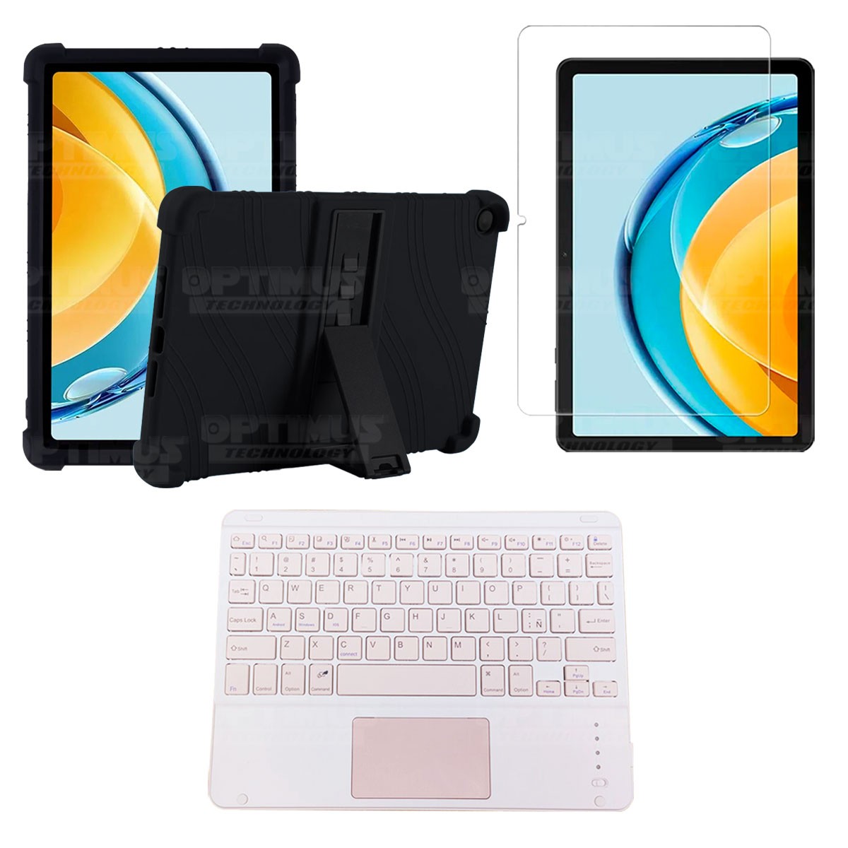Kit Vidrio templado + Estuche Protector + Teclado Touchpad Bluetooth Tablet Huawei Matepad SE 10.4 Pulgadas 2023