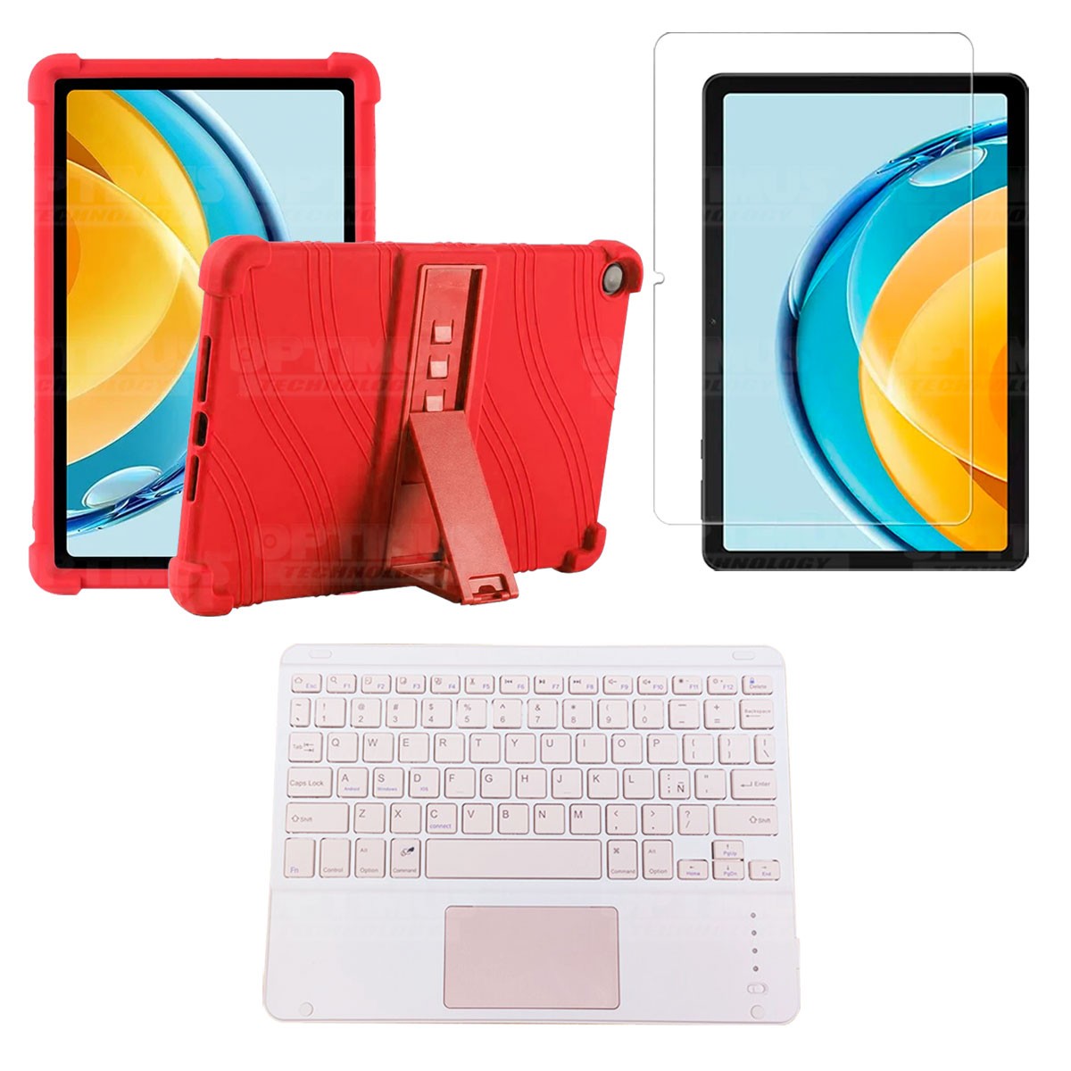 Kit Vidrio templado + Estuche Protector + Teclado Touchpad Bluetooth Tablet Huawei Matepad SE 10.4 Pulgadas 2023