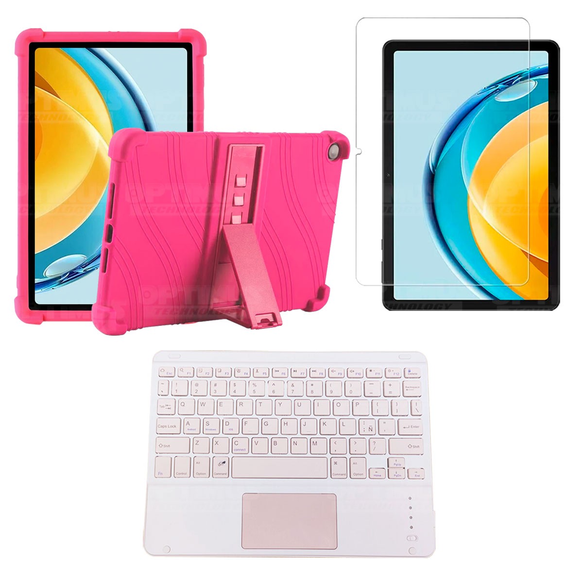 Kit Vidrio templado + Estuche Protector + Teclado Touchpad Bluetooth Tablet Huawei Matepad SE 10.4 Pulgadas 2023