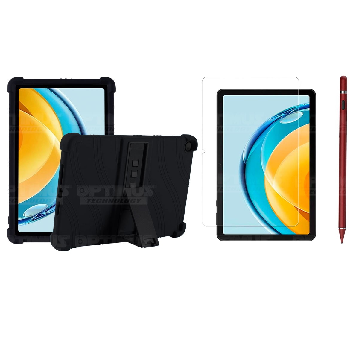 Kit Estuche Protector de goma + Vidrio Templado + Lápiz Digital para Tablet Huawei Matepad SE 10.4 Pulgadas 2023