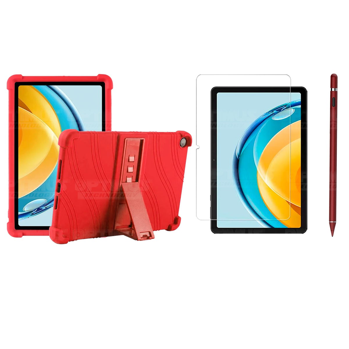 Kit Estuche Protector de goma + Vidrio Templado + Lápiz Digital para Tablet Huawei Matepad SE 10.4 Pulgadas 2023