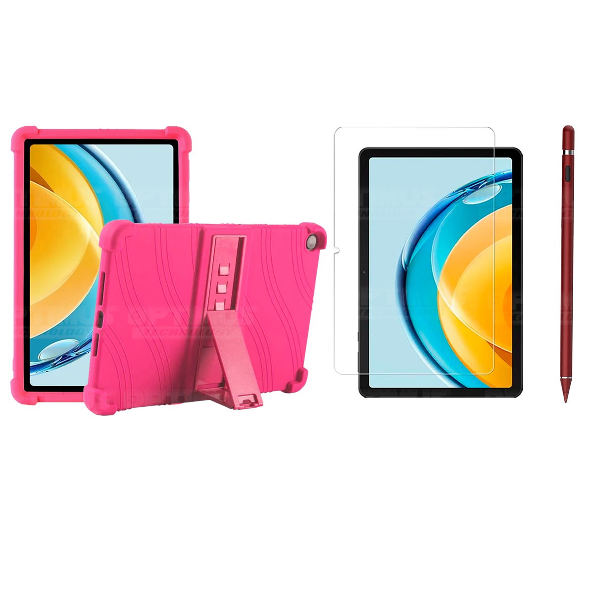 Kit Estuche Protector de goma + Vidrio Templado + Lápiz Digital para Tablet Huawei Matepad SE 10.4 Pulgadas 2023