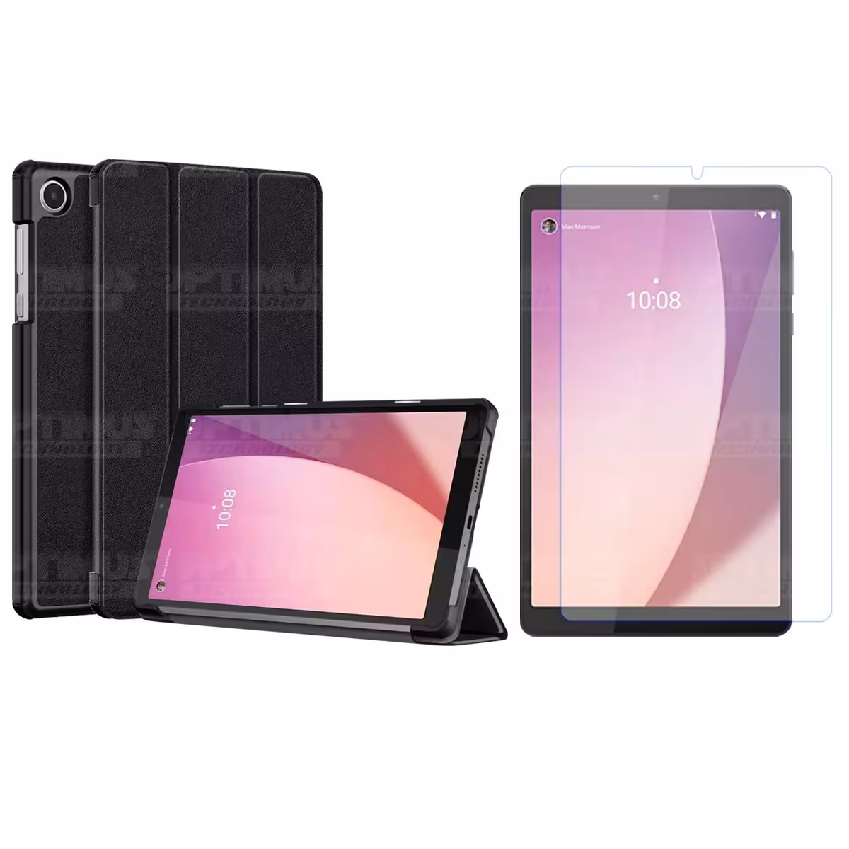 Kit Vidrio Cristal Templado Y Estuche Case Protector para Tablet Lenovo Tab M8 4ta Gen TB-300FU / TB-300XU 8 Pulgadas 2023