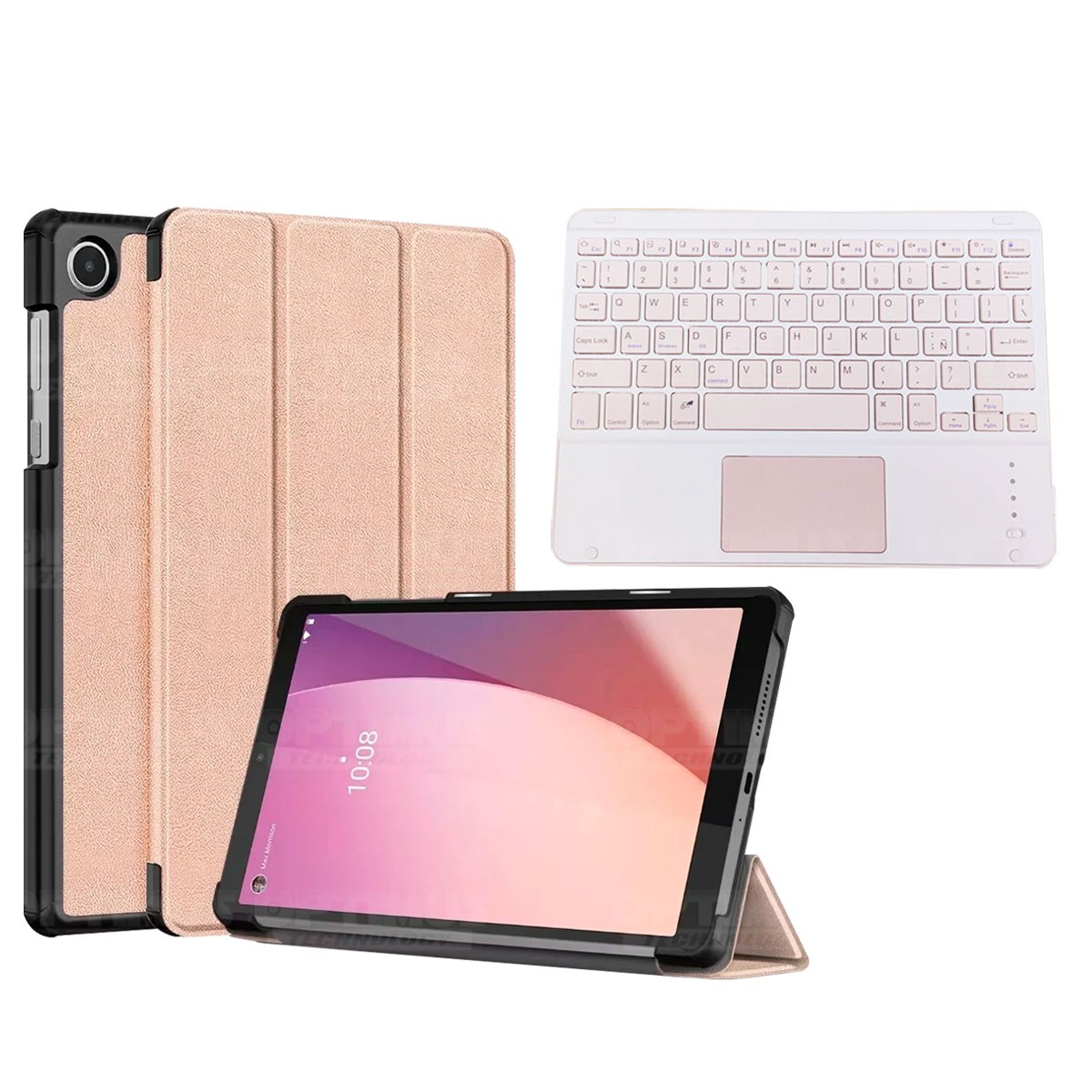 Kit Case Folio Protector + Teclado Mouse Touchpad Bluetooth para Tablet Lenovo Tab M8 4ta Gen 8 Pulgadas 2023