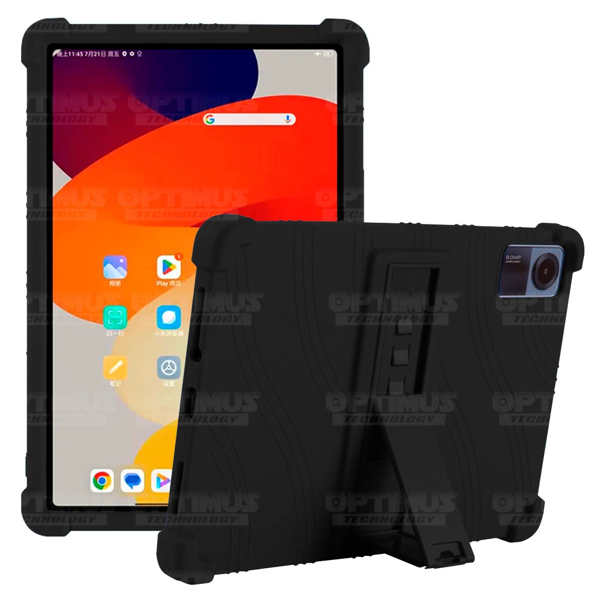 Estuche Case protector de goma para Tablet Xiaomi Redmi Pad SE 11 Pulgadas 2023 Wifi Anti golpes con soporte