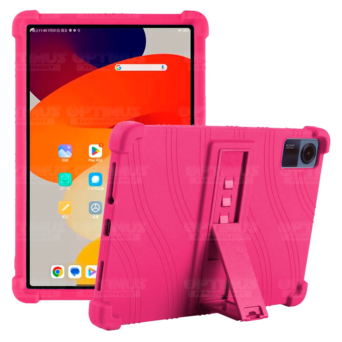 Estuche Case protector de goma para Tablet Xiaomi Redmi Pad SE 11 Pulgadas 2023 Wifi Anti golpes con soporte